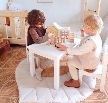 Table Montessori - Enfant 1-4 ans - Bois massif - Blanc 6