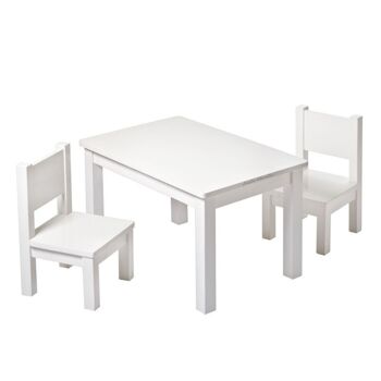 Table Montessori - Enfant 1-4 ans - Bois massif - Blanc 3