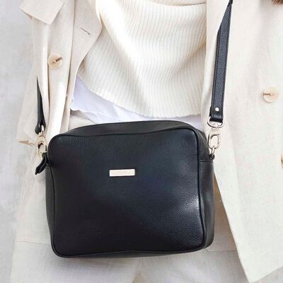 SAC BANDOULIÈRE LISSE CHARLOTTE NOIR