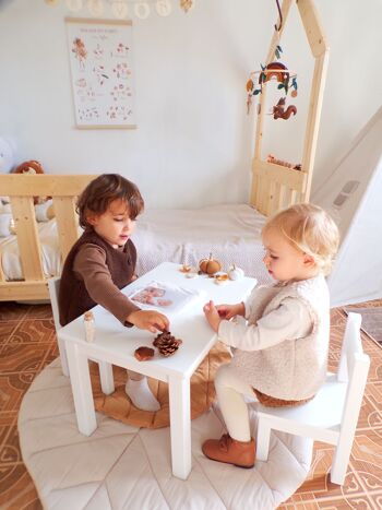 Chaise Montessori - Enfant 1-4 ans - Bois massif - Blanc 6