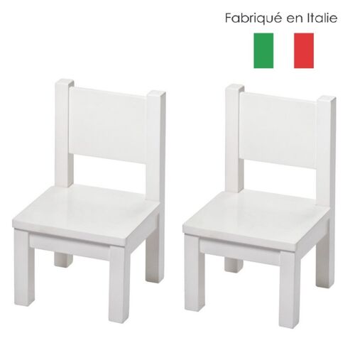 Chaise Montessori - Enfant 1-4 ans - Bois massif - Blanc