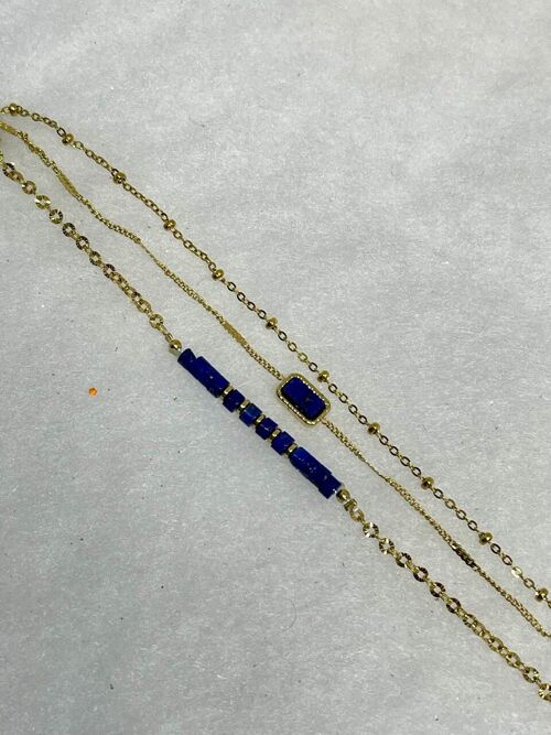 Bracelet Fiorella  I Pierres Naturelles (Quartz rose, Oeil de tigre, Lapis Lazuli)