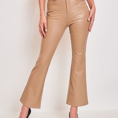 Pantalon taille haute similicuir