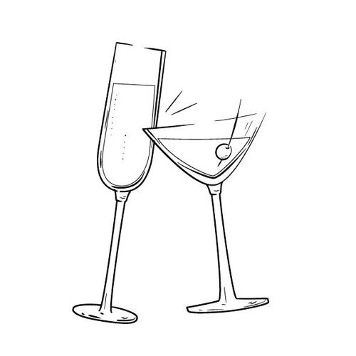 Tatouage éphémère Sioou : Du champagne et du martini x5