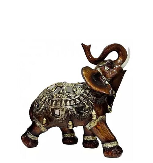 Black decorative elephant with gold details from RESIN in 2 designs. Dimension: 17x7x7cm LM-055