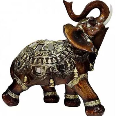 Schwarzer Deko-Elefant mit goldenen Details aus RESIN in 2 Designs. Abmessung: 21x8.5x21cm LM-056