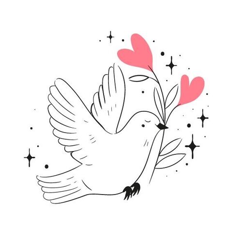 Tatouage temporaire Sioou - Une colombe amoureuse x5