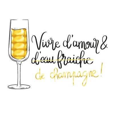 Tatouage temporaire Sioou - Vivre d'amour et de champagne x5