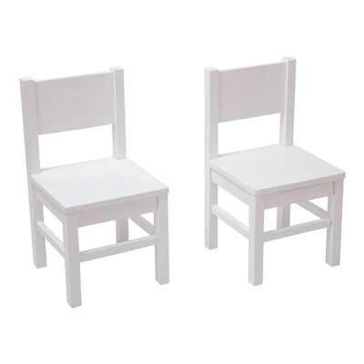 Children's Chair 4-7 years old - Solid wood - White