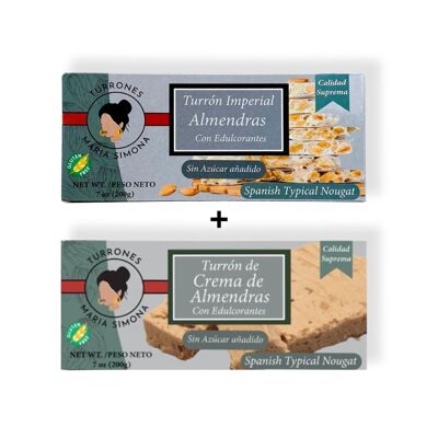 Confezione torrone Jijona e Alicante senza zucchero 6+6