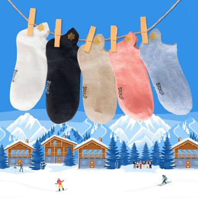 Schneeflocken-Zungensocken-Box (Set x5)