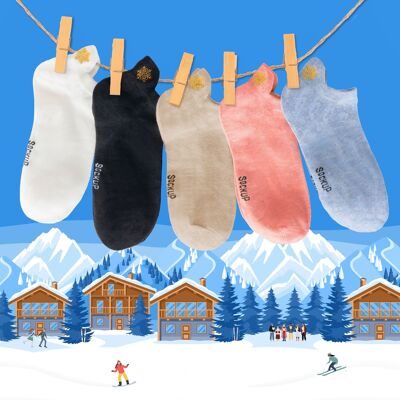 Caja de calcetines con lengua de copo de nieve (juego x5)