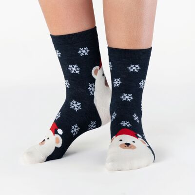 Calcetines navideños de algodón con animales