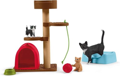 Schleich 42501 - Aire de jeu pour Chats adorables - Farm World Figurine