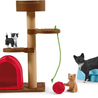 Schleich 42501 - Parco giochi per adorabili gatti - Statuetta Farm World