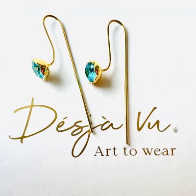 Boucles d'oreilles 'Fleurs Désjà Vu Bleu 0155