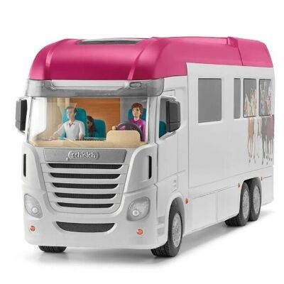 schleich 42619 - HORSE CLUB - Equestrian Motorhome for schleich horses, Van with 227 elements included including 3 horses, animal figurines for children aged 5 and over