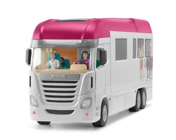 schleich 42619 - HORSE CLUB - Camping-Car Équestre pour chevaux schleich, Van avec 227 éléments inclus dont 3 chevaux, figurines animaux pour enfants de 5 ans et plus 1