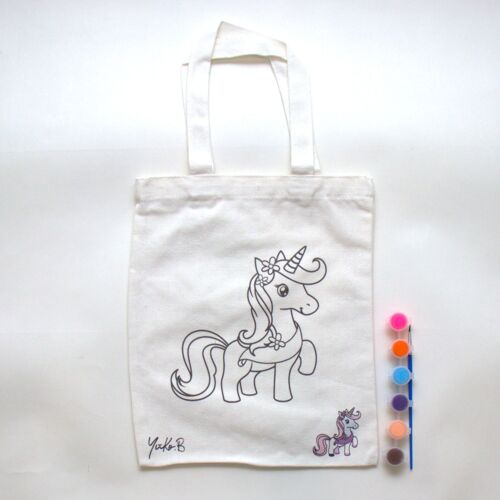 Loisirs créatifs ! Totebag à peindre - Dessin Licorne