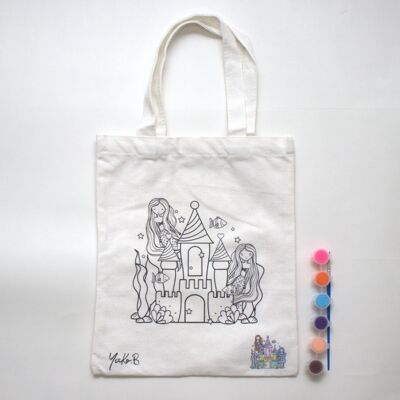 Pasatiempos creativos! Totebag para pintar - Dibujo Sirenas