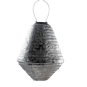 Lanterne Led Durable Décoration de Jardin Marrakech Can - 30 cm - Argent