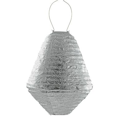 Lanterne LED durable Décoration de jardin Marrakech Can - 30 cm - Argent