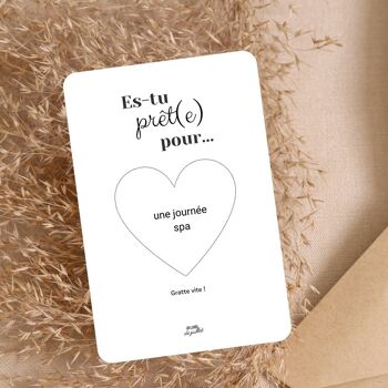 Carte à gratter pour annonce personnalisée, annonce bébé, annonce mariage, annonce voyage, bon cadeau week-end, demande témoin, déclaration d'amour, demande marraine, bon pour , bon cadeau 3