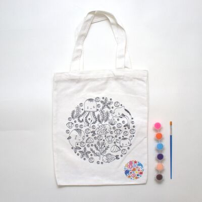 Ocio Creativo - Totebag para pintar - Dibujo Océano