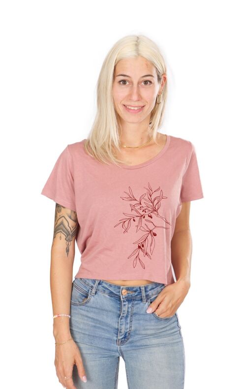 Ecovero Shirt Women Dusty Pink Olive Branch