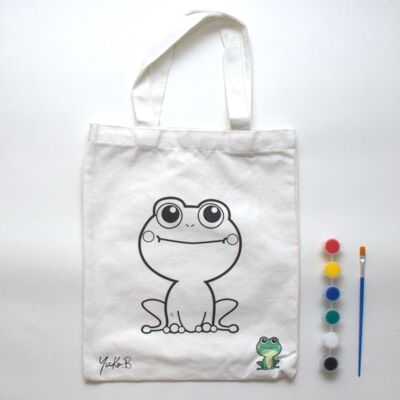 Loisirs créatifs - Totebag à peindre - Dessin Grenouille