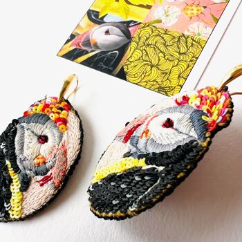 Boucles d'oreilles broderie 'You are Tropical Chic' 0163 4