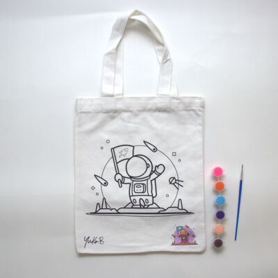 Creative hobbies ! Totebag to paint - Astronaut drawing