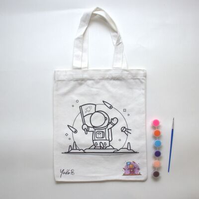 Pasatiempos creativos! Totebag para pintar - Dibujo de astronauta