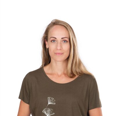 Camisa Ecovero Mujer Helecho Verde Ginkgo