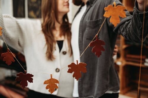 Leather Autumn Leaf Garland