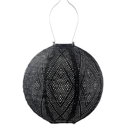 Sustainable Led Lantern Garden Decoration Ikat Rond - 30 cm - Zwart