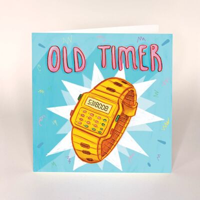 Old timer - birthday card x 6