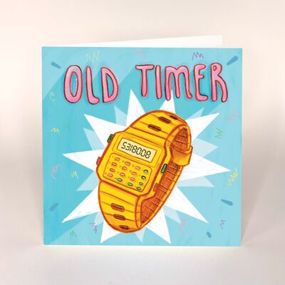 Viejo temporizador - tarjeta de cumpleaños x 6