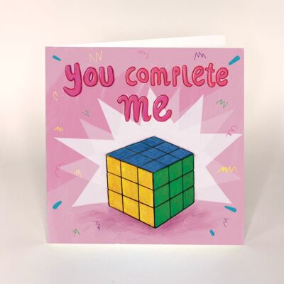 Me completas - tarjeta de San Valentín / aniversario / amor x 6