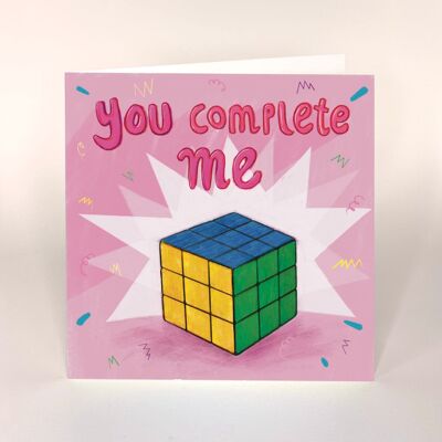 Me completas - tarjeta de San Valentín / aniversario / amor x 6