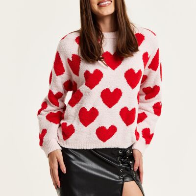 Liquorischer Pullover mit rotem Herz