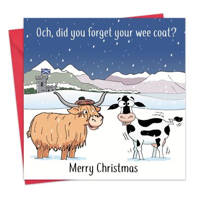 Lustige schottische Weihnachtskarte