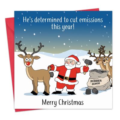 Funny Christmas Card Cutting Emissions