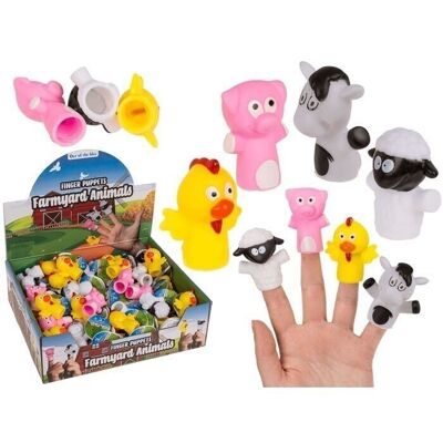 Finger puppets, farm animals, 6-8 cm,