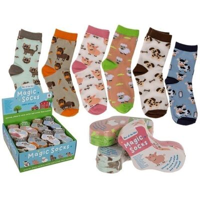 Chaussettes magiques pour enfants, animaux de la ferme, 1 paire,