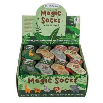 Chaussettes magiques pour enfants, animaux sauvages, 1 paire, 2