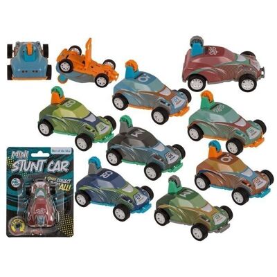 Mini stunt car with pull-back motor, approx. 8 cm,