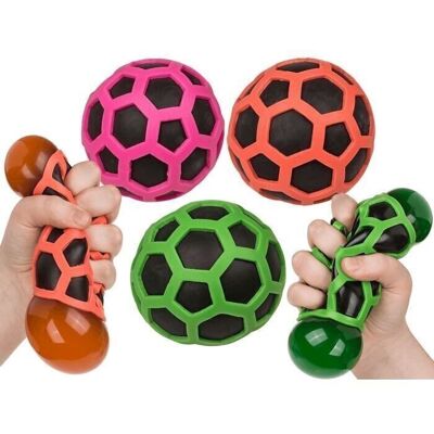 Squeeze ball in rubber net, approx. 8cm,
