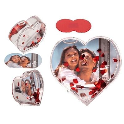 Cuore 3D con cuori in lamina rossa,