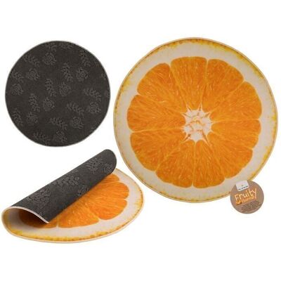 Alfombra decorativa, naranja, diámetro: aproximadamente 80 cm,